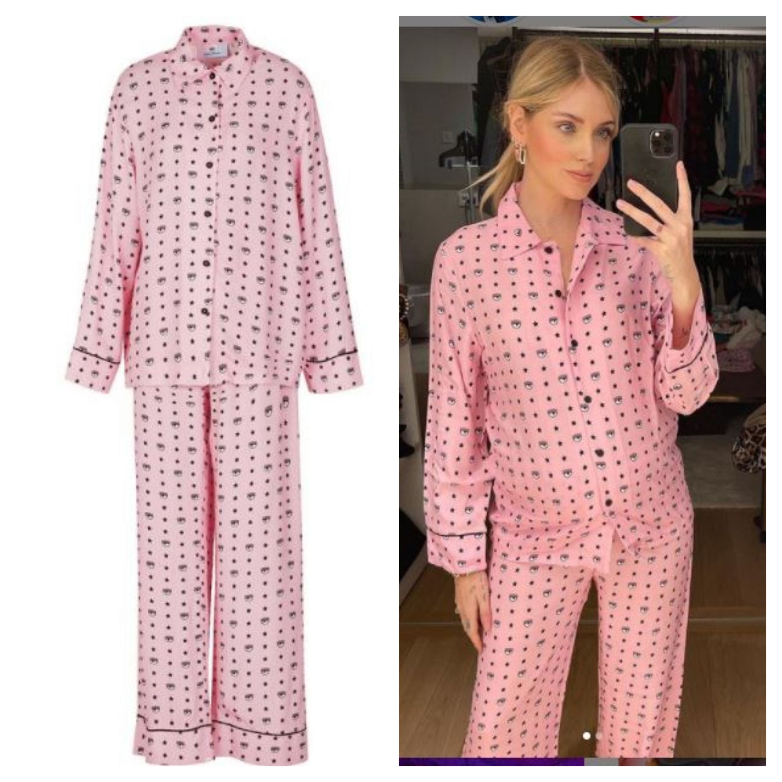 Pyjama di Chiara Ferragni in Rosa Donna Abbigliamento da Camicie da notte e pigiami da Pigiami 