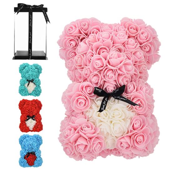 compleanno anniversari regalo per San Valentino mamma Natale orsacchiotto di rose 40 cm orsetto rosa per fidanzata 