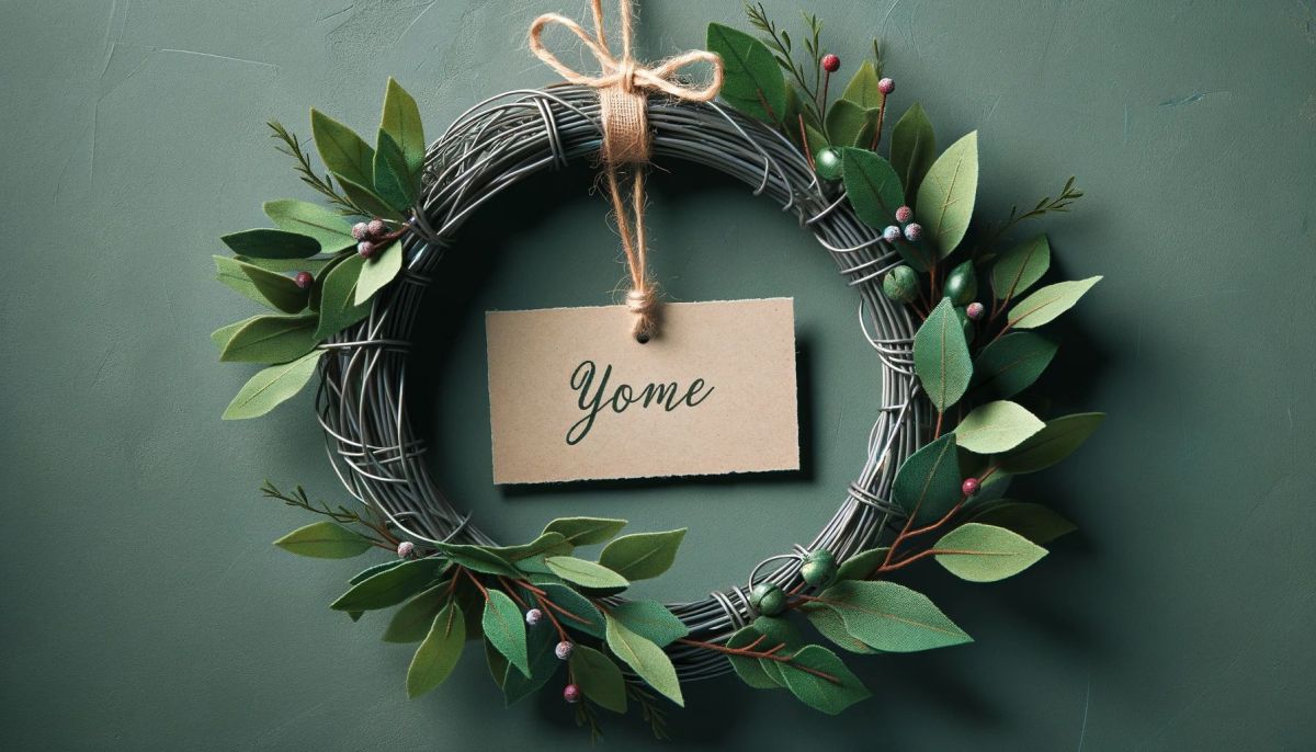 DALL%C2%B7E 2023 11 08 12.03.50 Create an image with the dimensions of 1200x600 pixels that depicts a personalized wreath placeholder. The wreath is formed from soft metal wire shape